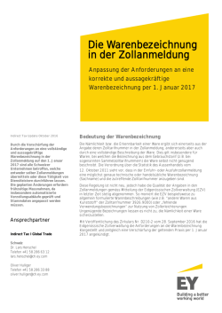 Die Warenbezeichnung in der Zollanmeldung