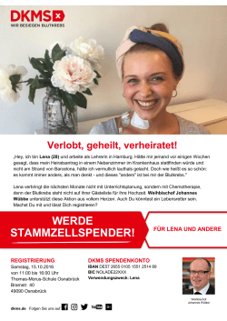 werde stammzellspender! - Thomas Morus Schule Osnabrück