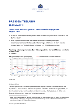 Die monatliche Zahlungsbilanz des Euro