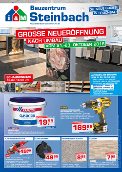 GROSSE NEUERÖFFNUNG - Steinbach Bauzentrum GmbH