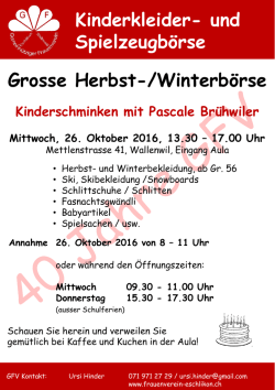Grosse Herbst-/ Winterb&ouml;rse