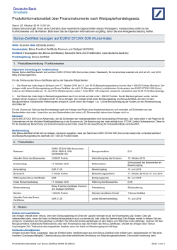 Produktinformationsblatt - Deutsche Bank - X