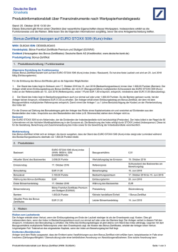 Produktinformationsblatt - Deutsche Bank - X