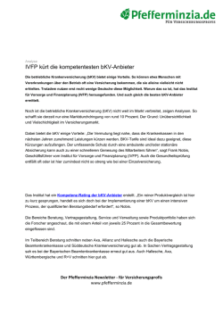 IVFP k&uuml;rt die kompetentesten bKV-Anbieter
