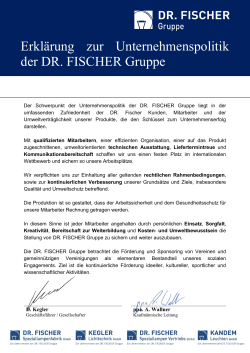 Unternehmenspolitik - Dr Fischer | Deutsch