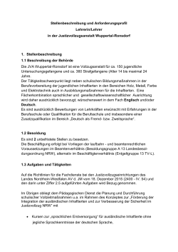 Stellenbeschreibung und Anforderungsprofil - NRW