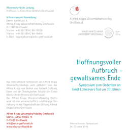 Hoffnungsvoller Aufbruch - gewaltsames Ende