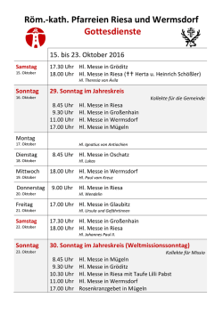 Gottesdienste in der kath