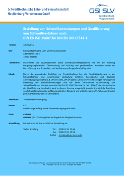 Erstellung von Schweißanweisungen und