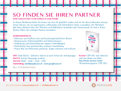 SO FINDEN SIE IHREN PARTNER! 26. + 27. November 2016