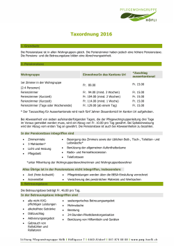 Taxordnung 2016 - Pflegewohngruppe Höfli