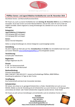 Ausschreibung Korbballturnier Pfäffikon