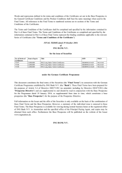 Final Terms - ING Markets