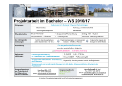 Projektarbeit im Bachelor – WS 2016/17