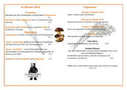 Im Oktober 2016 Tagesmenu