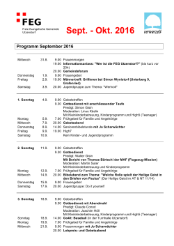 FEG Utzenstorf Programm September