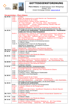 Gottesdienstordnung G&ouml;tzens Oktober 2016