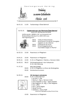 Godi Clemens Oktober - Seelsorgeraum Haiming