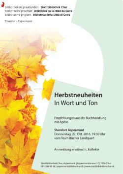 Herbstneuheiten In Wort und Ton