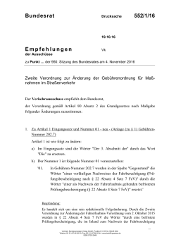 Bundesrat 552/1/16 Empfehlungen - Umwelt
