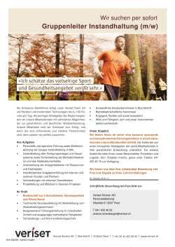 Gruppenleiter Instandhaltung (m/w)