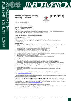 information - Zentrale Universitätsverwaltung - Martin