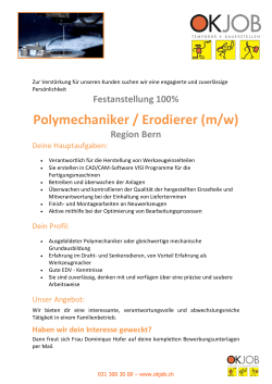 Polymechaniker / Erodierer (m/w)