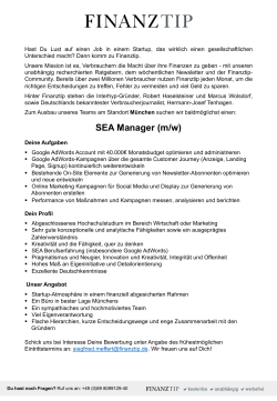 SEA Manager (m/w)