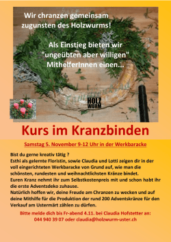 Kurs im Kranzbinden