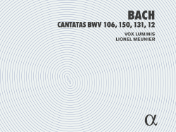 Cantatas BWV 106, 150, 131, 12