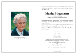 Maria Birgmann - Leistungen