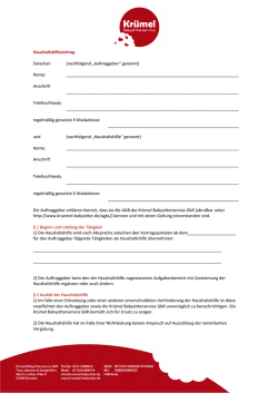 Haushaltshilfevertrag - Kr&uuml;mel Babysitterservice Dresden