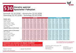 Horaire sp&eacute;cial Spezieller Fahrplan