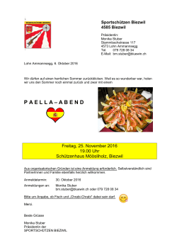 paella – abend - Sportschützen Biezwil