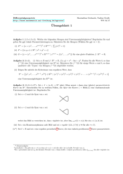 Differentialgeometrie WS 16/17, &Uuml;bungsblatt 1