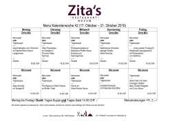 Menu Kalenderwoche 42 (17. Oktober – 21. Oktober 2016)