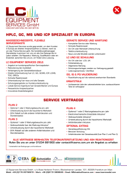 hplc, gc, ms und icp spezialist in europa service