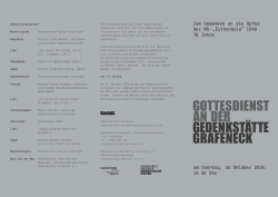 GOTTESDIENST AN DER GEDENKST&Auml;TTE GRAFENECK