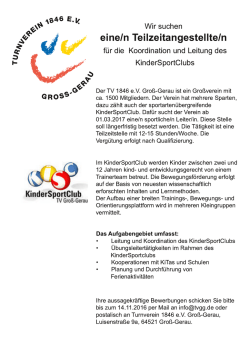 eine/n Teilzeitangestellte/n - Turnverein Gro&szlig;