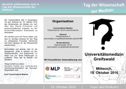 diesj&auml;hrigen Programm - des FSR Medizin Greifswald