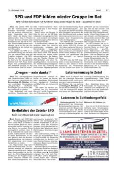 SPD und FDP bilden wieder Gruppe im Rat, Friebo vom 15.10.2016