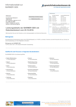 Informationsblatt zur BARMER GEK