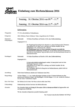 Herbstschiessen So. 16. / Sa. 22. Oktober