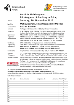 88. Aargauer Schachtag in Frick, Sonntag, 20
