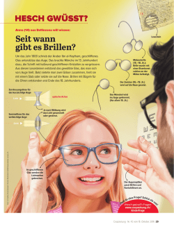 Seit wann gibt es Brillen? HESCH GWÜSST?
