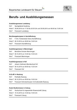 Ausbildungsmessen - Finanzämter in Bayern