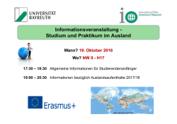 Informationsveranstaltung - Studium und Praktikum im Ausland 17:30