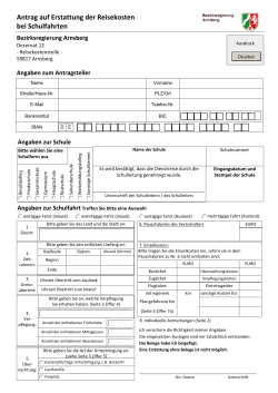 Antrag auf Erstattung der Reisekosten bei Schulfahrten
