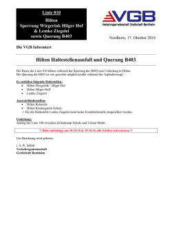 Hilten Haltestellenausfall und Querung B403