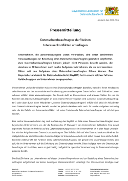 BayLDA Pressemitteilung - Das Bayerische Landesamt für